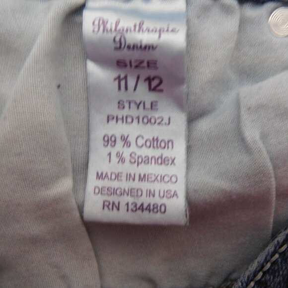 Women's Philanthropie Denim Distressed  Blue Jeans Sz.11/12  Rhinestone Pockets - Picture 9 of 9
